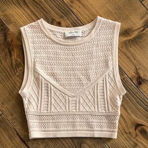 Babaton Knit Cropped Tank in Blush
